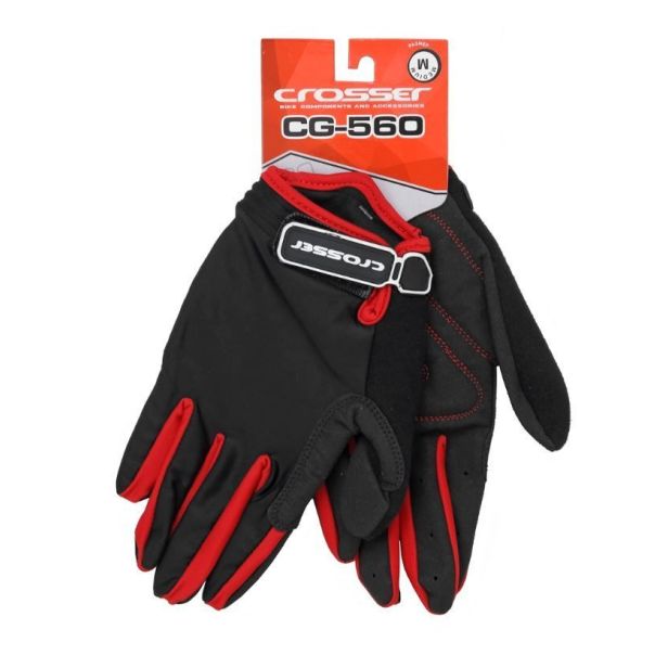CROSSER Rukavice CG-560 LONG FINGER - M veličina - crno/crvene - 2595-1-1