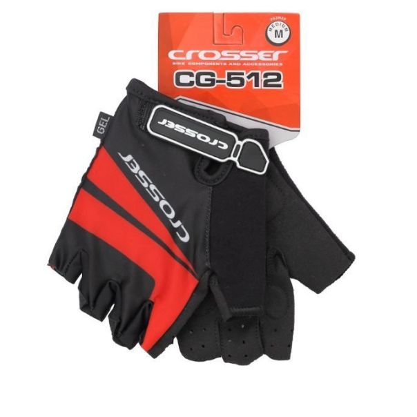 CROSSER Rukavice CG-512 SHORT FINGER black/ red M - 2811