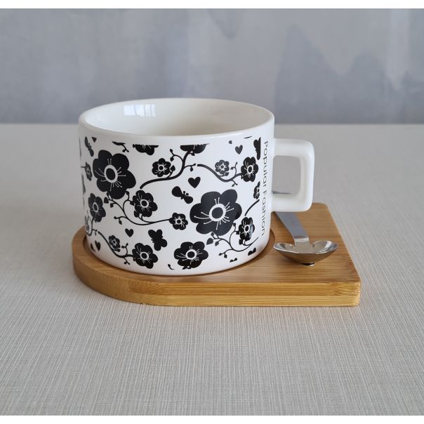 DEKOR DOM Šolja CYLINDER FLOWERS C7 - N02 - 022626