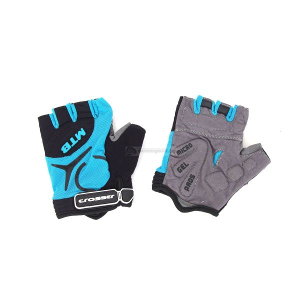 CROSSER Rukavice CG-501 SHORT FINGER black/blue L - 3300-1