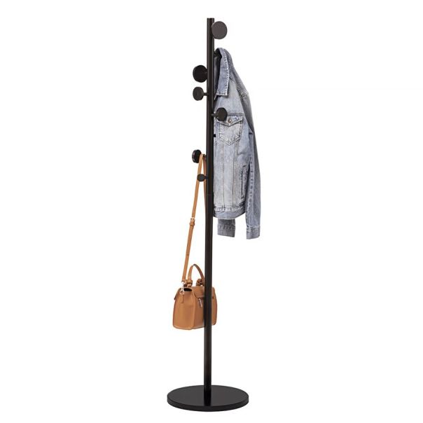 FIVE Samostojeći čiviluk za kapute 37x176cm, drvo/crna - 202312