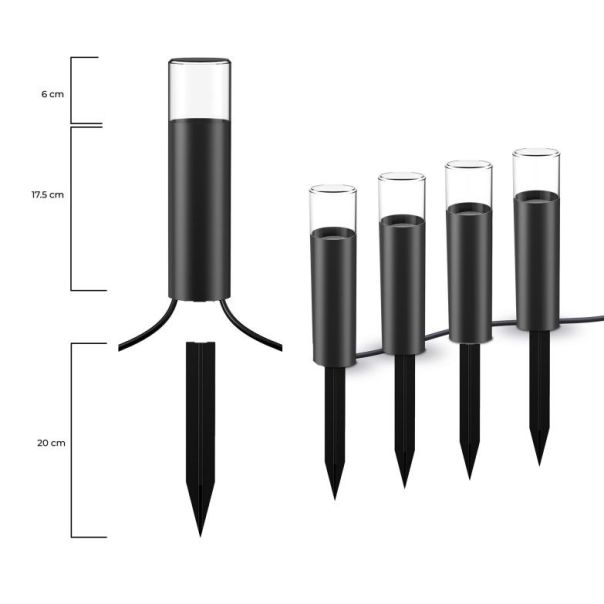KSIX Set lampi BXOUTL2 Smart LED, RGBIC+W 4KOM, spoljašnji - 37116