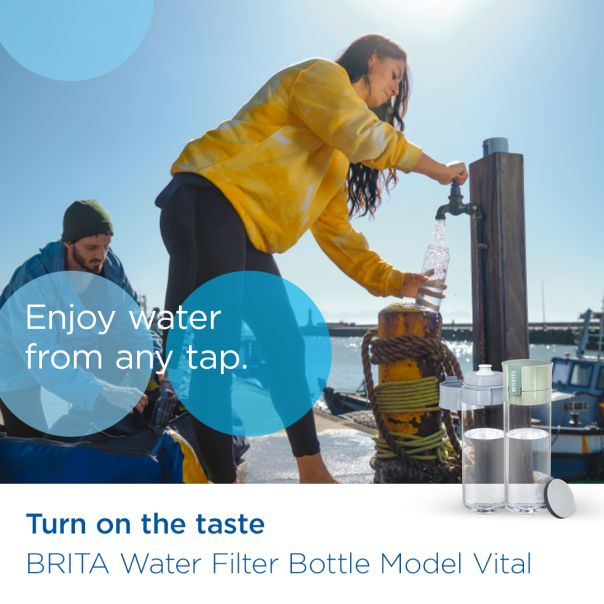 BRITA Flašica za filtriranje vode Fill&Go Vital 0.6L , svetlo plava - 4006387128371