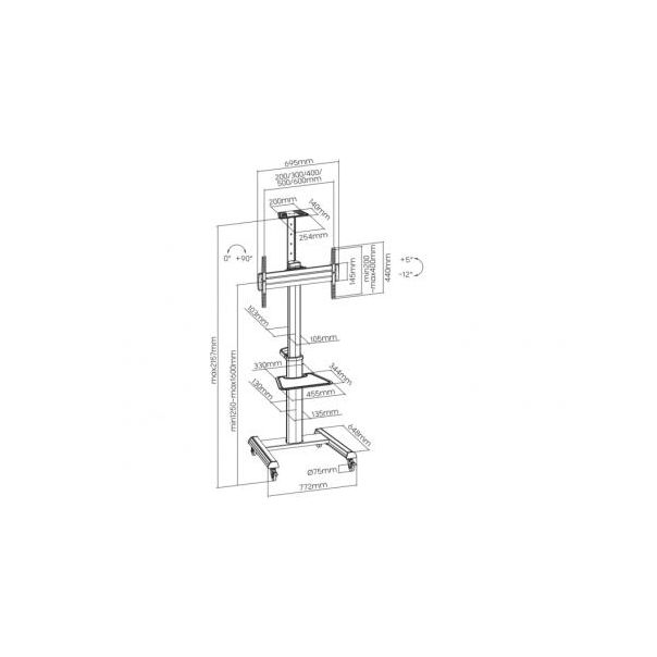 S-BOX Podni nosač za TV 37