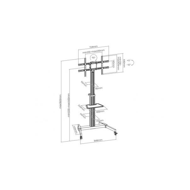 S-BOX Pokretni podni nosač za TV 37