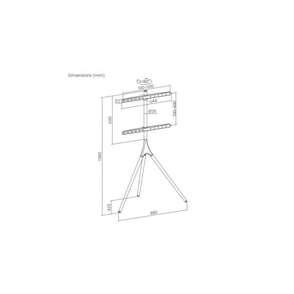 S-BOX Podni fiksni nosač za TV 45