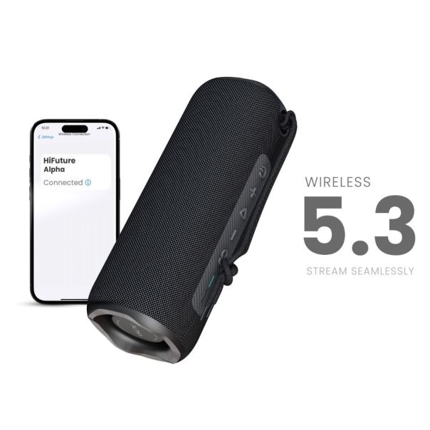 HIFUTURE Bežični Bluetooth zvučnik ALPHABK, crna - 38487