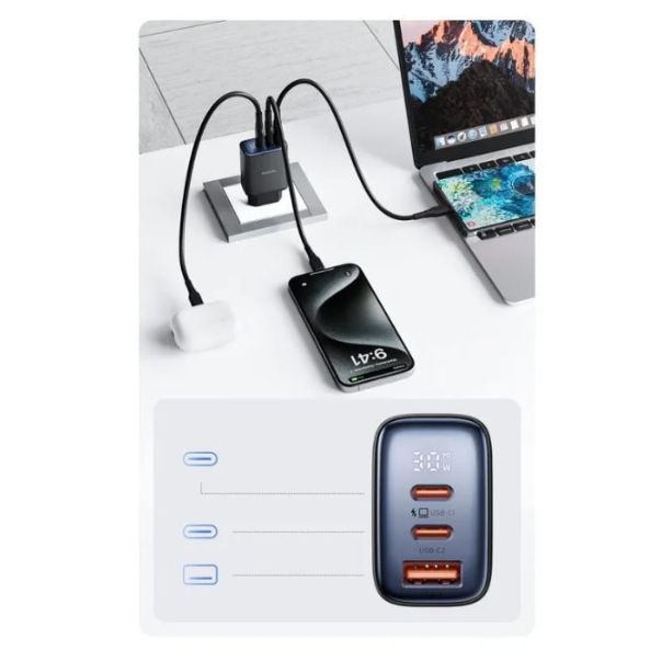 MCDODO Punjač CH-2180, 30W, TIP-C x 2 + USB-A, Display - 38018