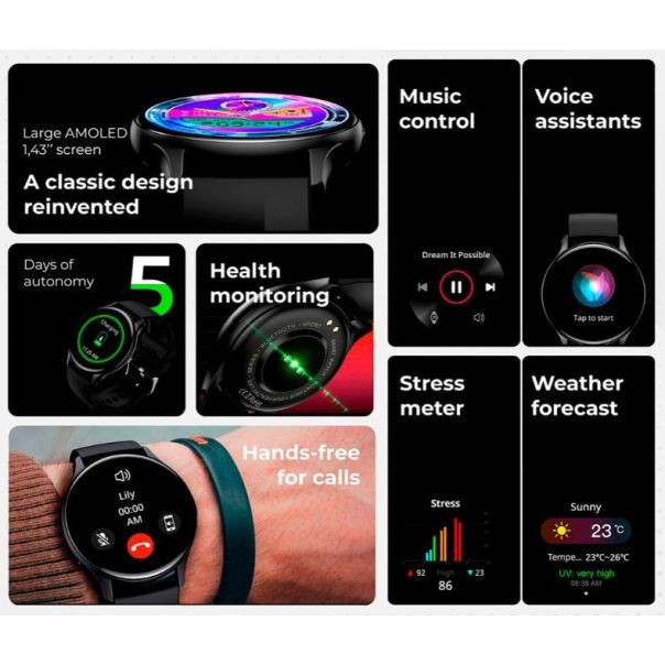 KSIX Pametni sat BXSW16AM CORE AMOLED, žuta - 38269