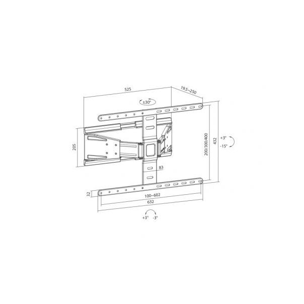 S-BOX Zidni nosač za TV 43