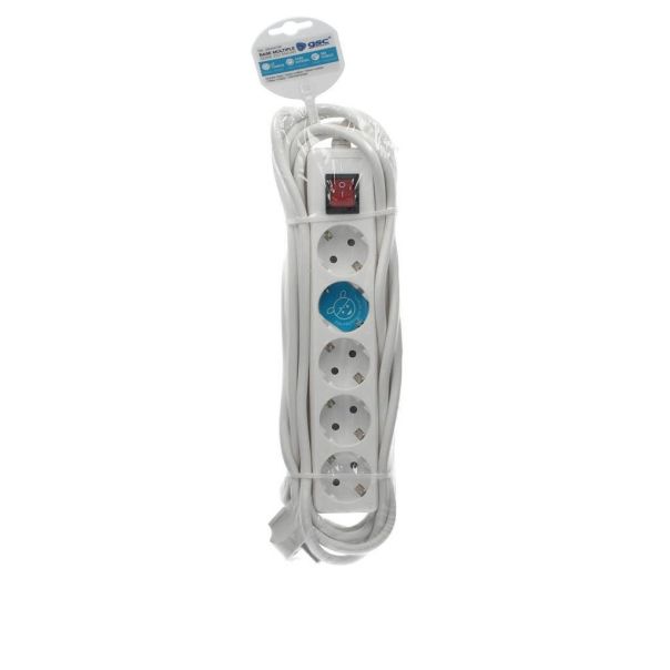 GSC Produžni Kabl 5 utičnica, prekidač, 5m, bela - 38863-1-1