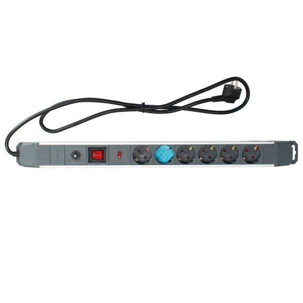 GSC Produžni Kabl sa 6 utičnica, prekidač, zaštita, 1.5m, siva - 38868