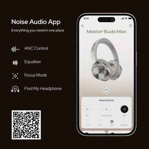 NOISE Bluetooth Slušalice MASTERBUDSMAXBK, crna - EP2797048