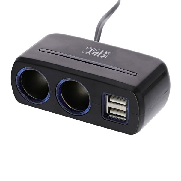 TNB Auto Punjač ACGP035221, produžni, 2xUSB-A 30W+ 2x12V, crna - EP2854003