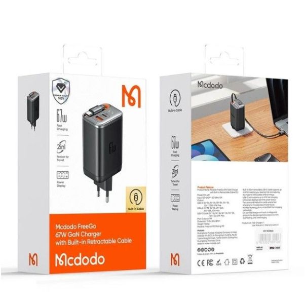 MCDODO Punjač CH-4100, 67W, sa kablom USB-C, (65cm), crna - EP2855301