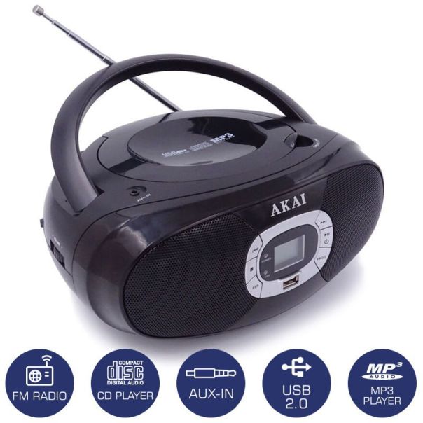 AKAI Prenosivi bluetooth radio BM004A-614, crna - EP2168757