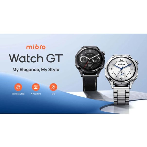 MIBRO Pametni sat GT, GPS, 2 narukvice, srebrna - EP3111131