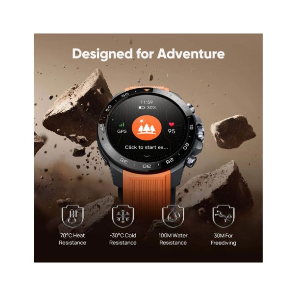 MIBRO Pametni sat GS EXPLORER S, GPS, 2 narukvice, crna/narandžasta - EP3111143