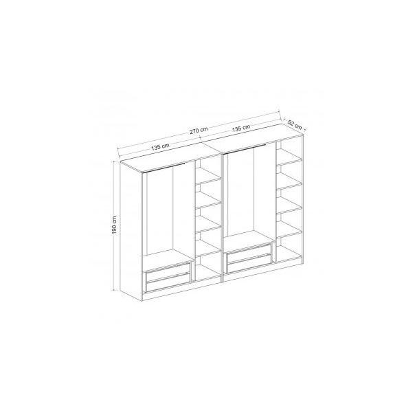 HANAH HOME Ormar sa ogledalom Kale Mebran 4020, bela - 203731