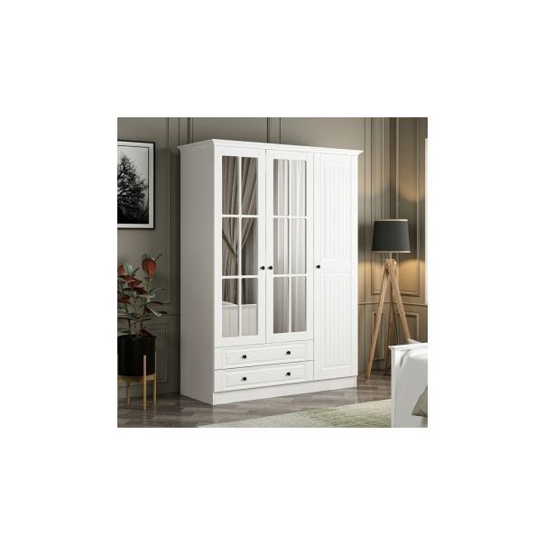 HANAH HOME Ormar sa ogledalom Kale 3 Mebran Kapak 210, bela - 203740