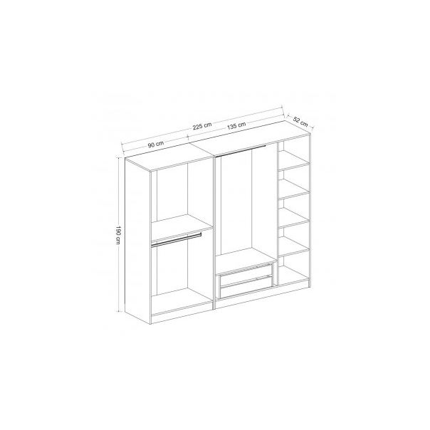 HANAH HOME Ormar Kale 190, bela - 203790