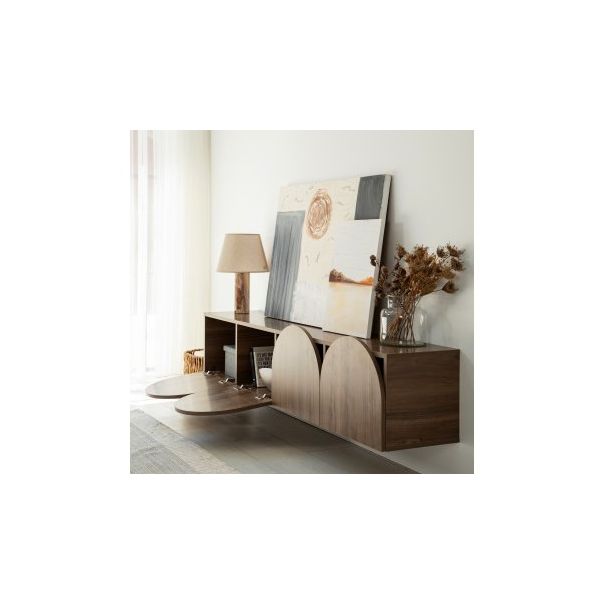 HANAH HOME TV polica Mesta Walnut - 204076