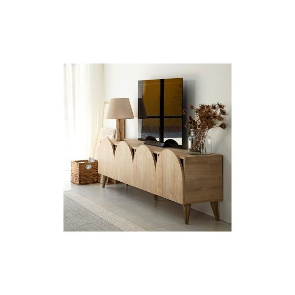 HANAH HOME TV polica Mesta Oak v2 - 204077