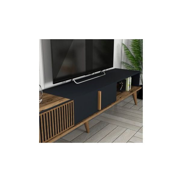 HANAH HOME TV polica Milan TV Walnut Anthracite - 204085