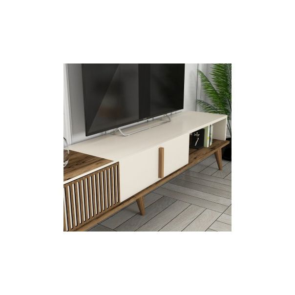 HANAH HOME TV polica Milan TV Walnut Cream - 204086