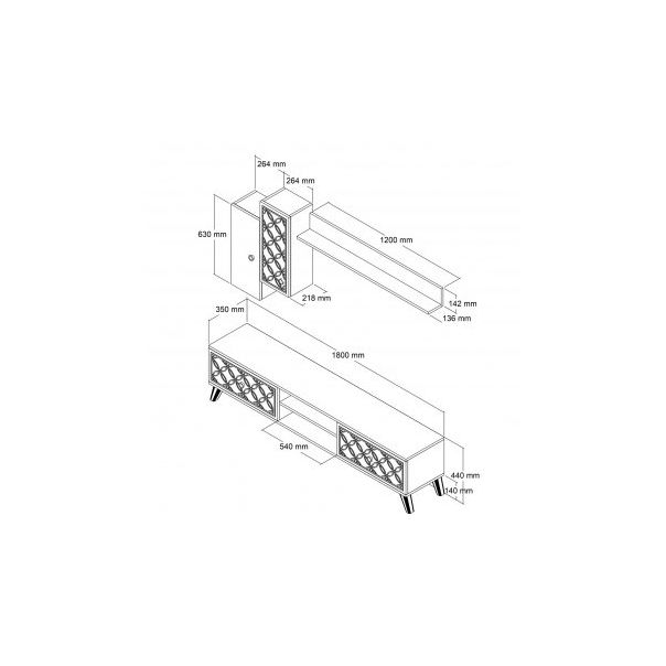 HANAH HOME TV komoda sa policama Class S, braon - 204092