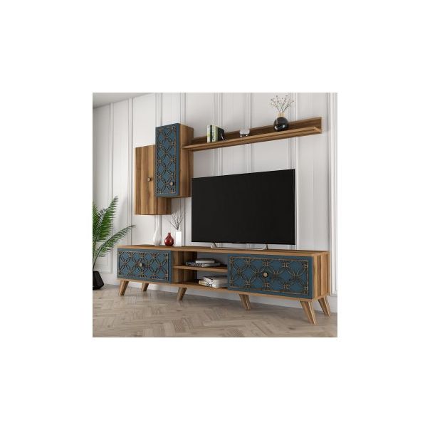 HANAH HOME TV polica Class S Walnut Chalcedony - 204093