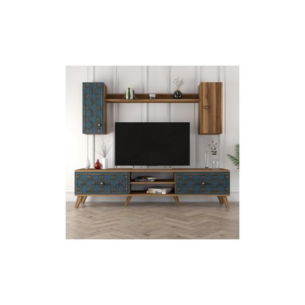 HANAH HOME TV polica Class S Walnut Chalcedony - 204093