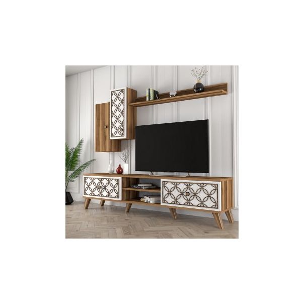 HANAH HOME TV komoda sa policama Class S, braon/bela - 204096