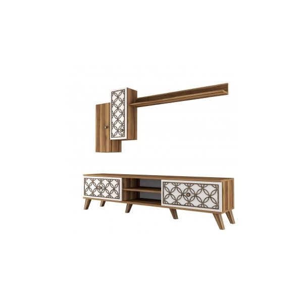 HANAH HOME TV komoda sa policama Class S, braon/bela - 204096