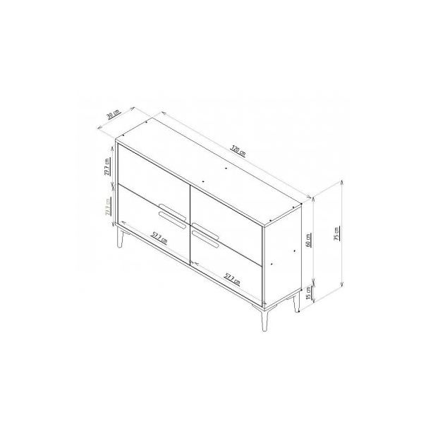 HANAH HOME TV polica Ctn, bela - 204130