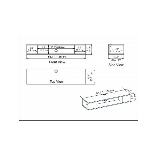 HANAH HOME TV polica Peti, crna - 204142