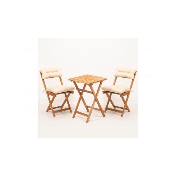 HANAH HOME Baštenski set sto i stolice My001A, braon/krem - 204925
