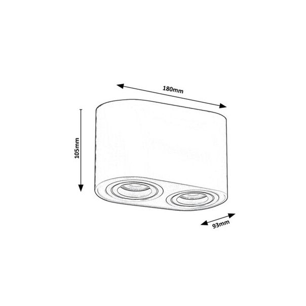 Rabalux Ugradna i nadgradna rasveta Kobald GU10 2x MAX 42W mat crno (2051) - 2051-1