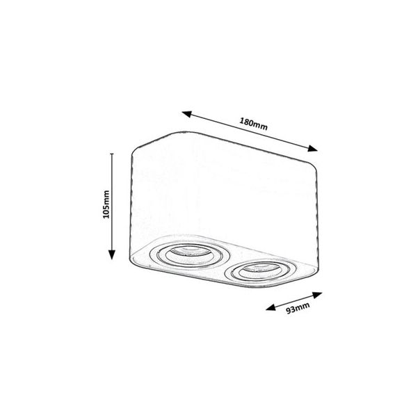 Rabalux Ugradna i nadgradna rasveta Kobald GU10 2x MAX 42W mat belo (2054) - 2054-1