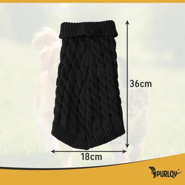 Purlov Džemper za Pse Crni 36x18cm L - EP3167807