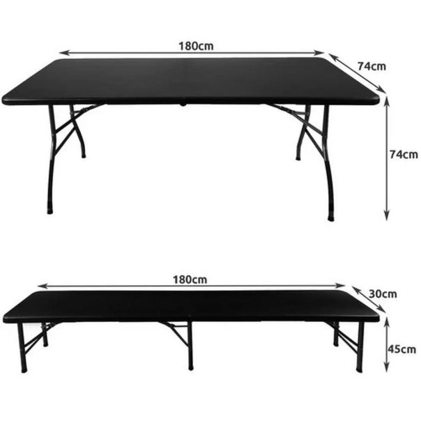 Gardlov Sklopivi Plastični Sto sa Klupama Crni 180cm - EP3131038