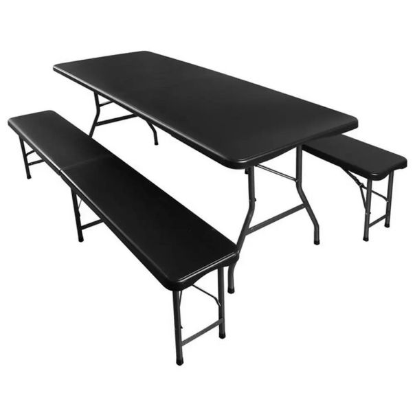 Gardlov Sklopivi Plastični Sto sa Klupama Crni 180cm - EP3131038