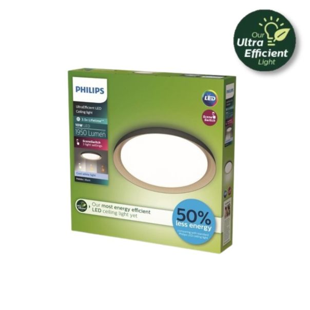 PHILIPS Plafonjera Pebblo LED 10W 40K crna - 20664