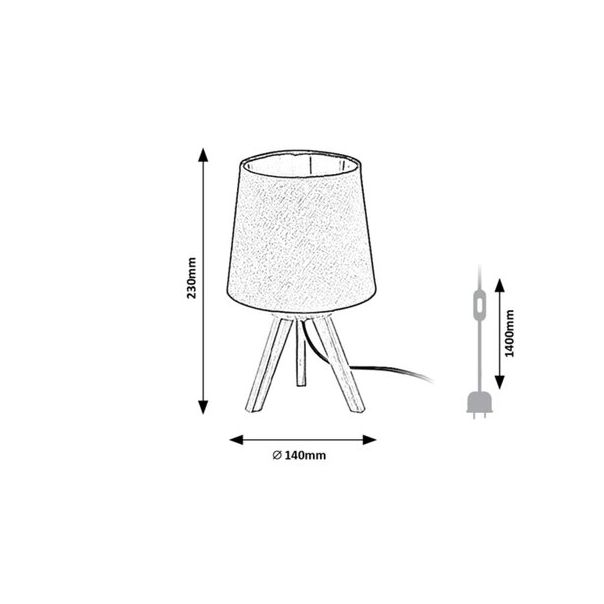 Rabalux Noćna svetla Lychee E14 1x MAX 25W bukva (2068) - 2068-1