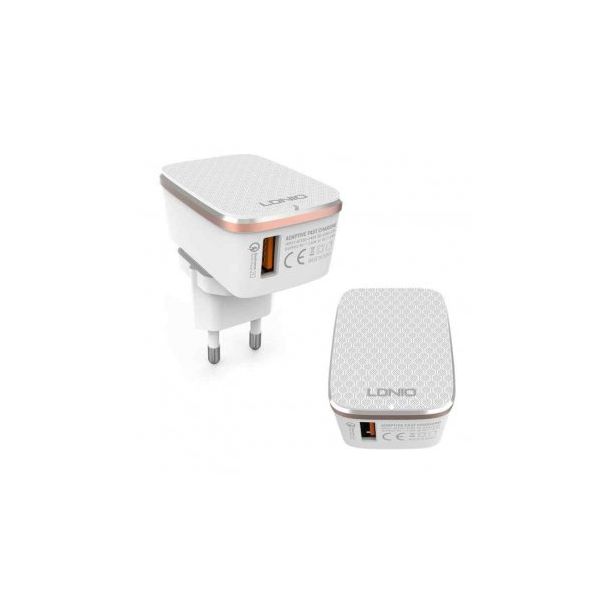 LDNIO Kućni punjač sa Tip C kablom A1204Q QC3.0 USB, bela - 207452
