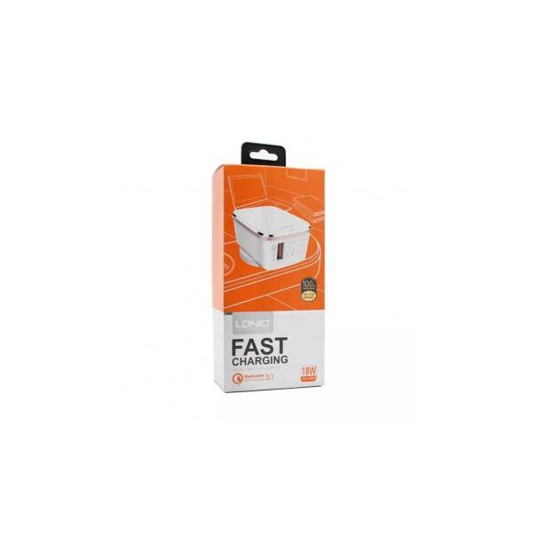 LDNIO Kućni punjač sa Tip C kablom A1204Q QC3.0 USB, bela - 207452