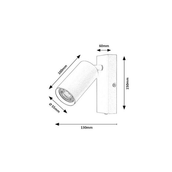 Rabalux Spot rasveta Solo GU10 1X MAX 25W crna (2084) - 2084