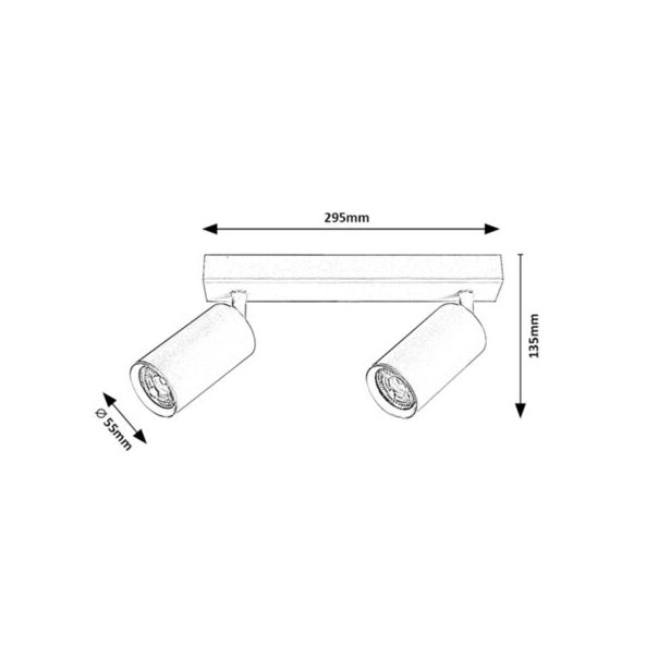 Rabalux Spot rasveta Solo GU10 2x MAX 25W crna (2085) - 2085