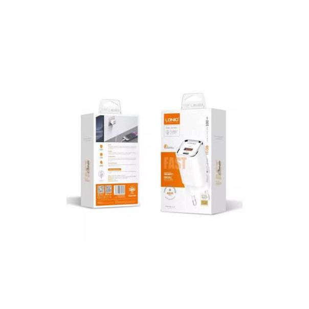 Kucni punjac LDNIO A2317C, 3.6A, QC3.0 18W, PD 30W sa Type C na Type C kablom beli - 208805