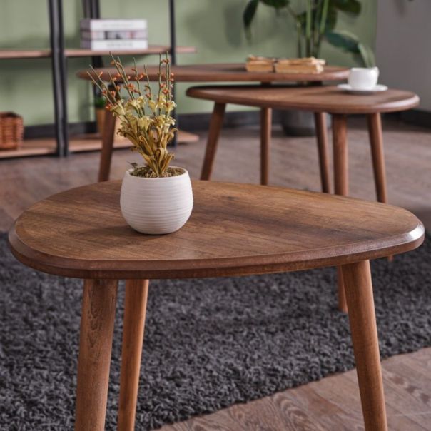 HANAH HOME Set klub stolova Alvin 3/1, braon - EP3056637